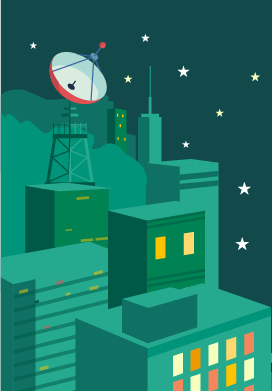 Illustration of an orange radar